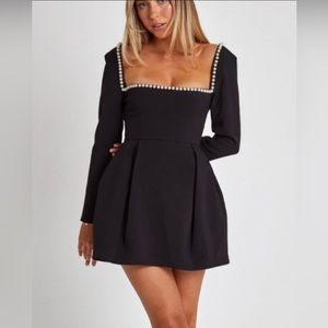 Ultimate black mini pearl dress